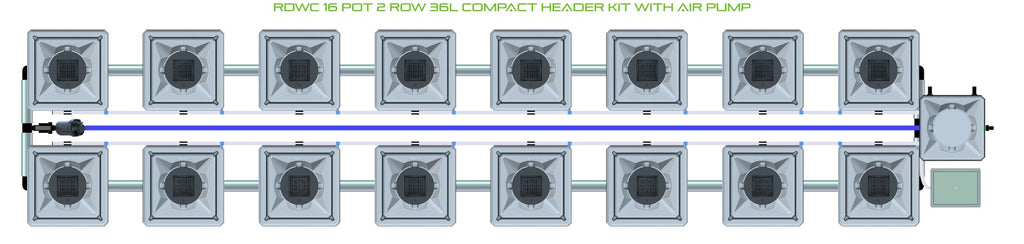 ALIEN Hydroponics RDWC 16 Pot 2 Row 36L Compact Header Kit with Air Pump product image 2