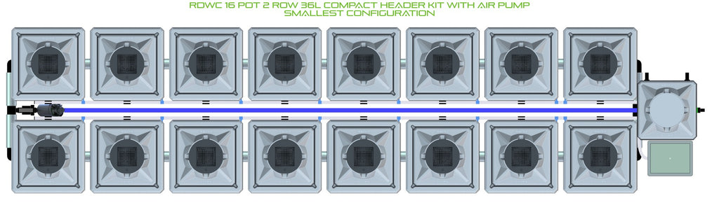ALIEN Hydroponics RDWC 16 Pot 2 Row 36L Compact Header Kit with Air Pump product image 3