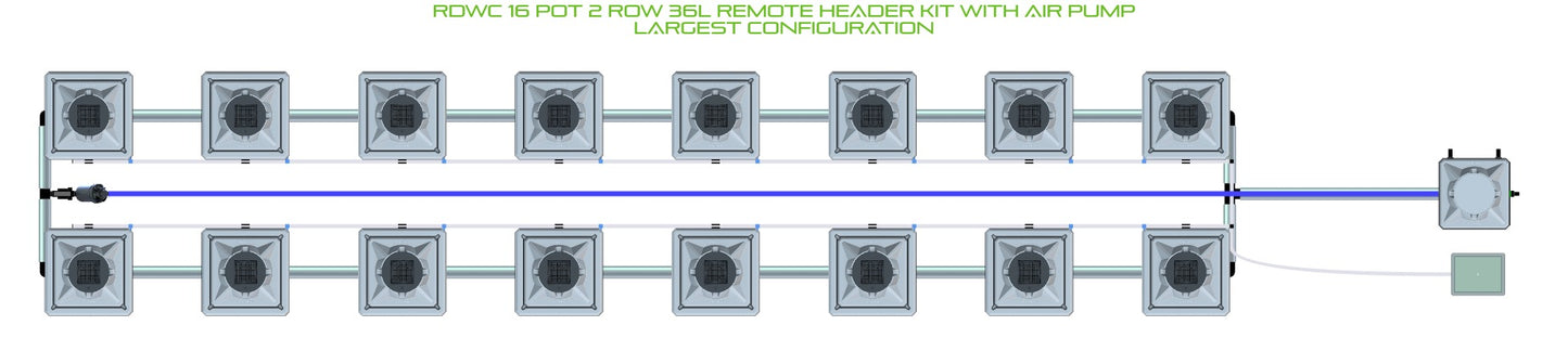 ALIEN Hydroponics RDWC 16 Pot 2 Row 36L Remote Header Kit with Air Pump product image 4
