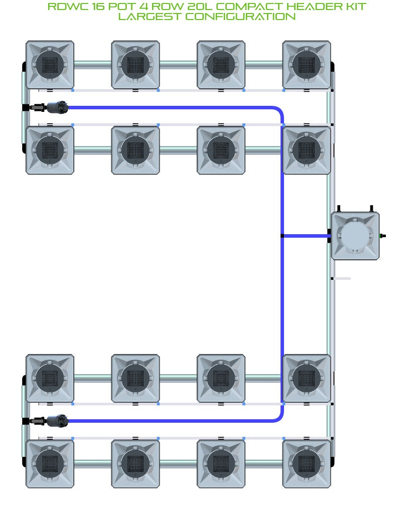 ALIEN Hydroponics RDWC 16 Pot 4 Row 20L Compact Header Kit product image 4