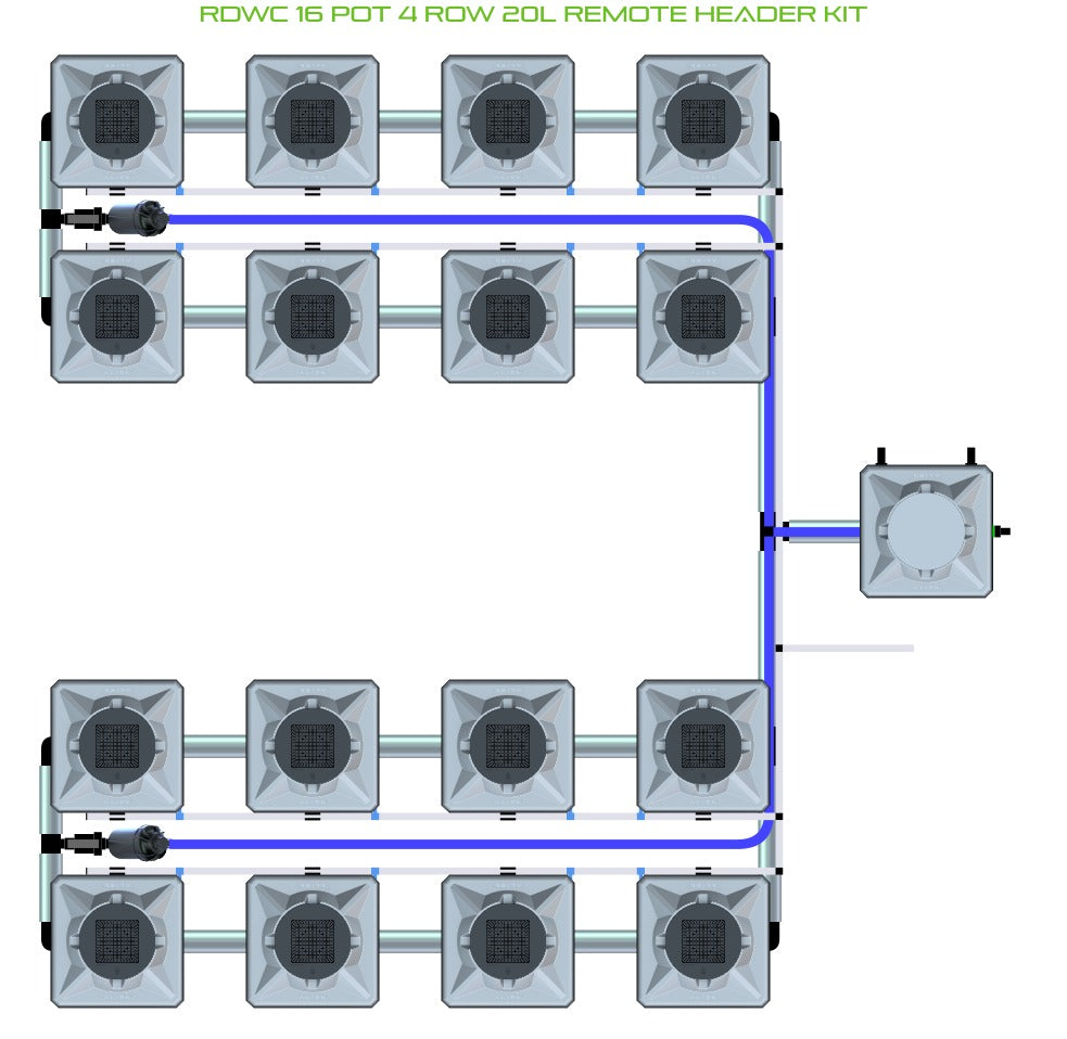 ALIEN Hydroponics RDWC 16 Pot 4 Row 20L Remote Header Kit product image 1