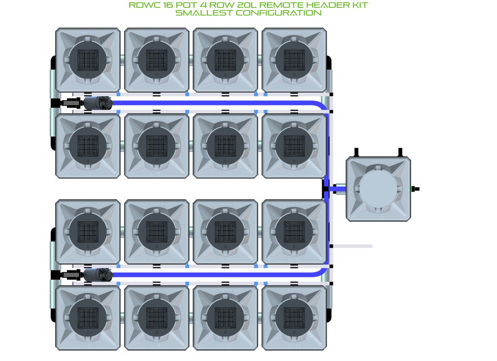 ALIEN Hydroponics RDWC 16 Pot 4 Row 20L Remote Header Kit product image 3