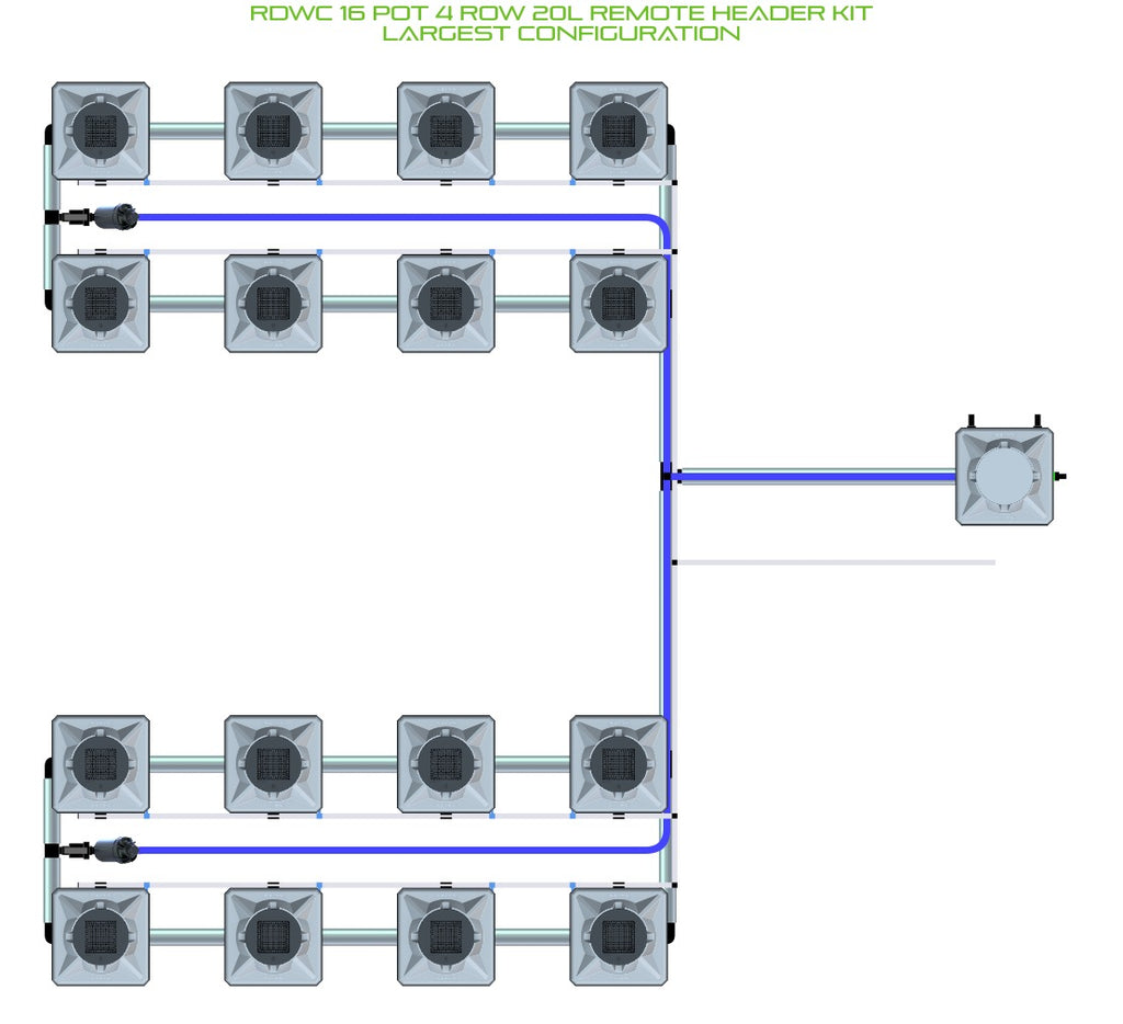 ALIEN Hydroponics RDWC 16 Pot 4 Row 20L Remote Header Kit product image 4