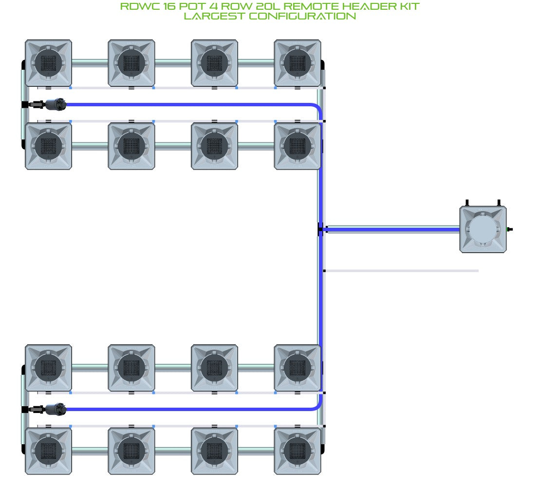 ALIEN Hydroponics RDWC 16 Pot 4 Row 20L Remote Header Kit product image 4