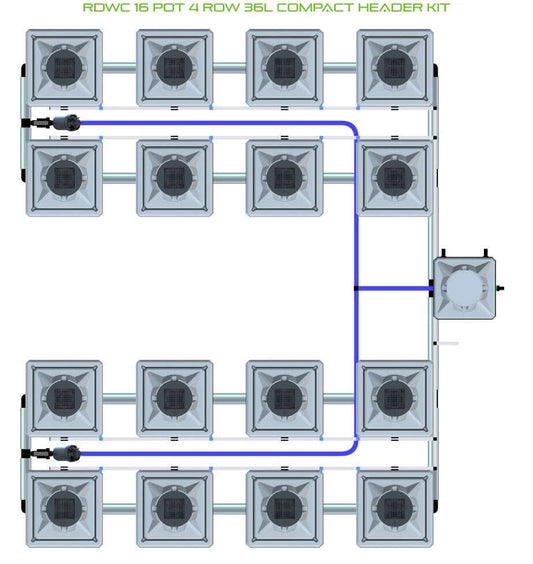 ALIEN Hydroponics RDWC 16 Pot 4 Row 36L Compact Header Kit product image 1