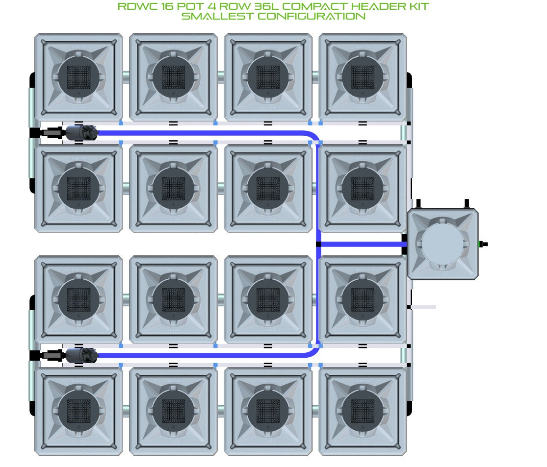 ALIEN Hydroponics RDWC 16 Pot 4 Row 36L Compact Header Kit product image 3