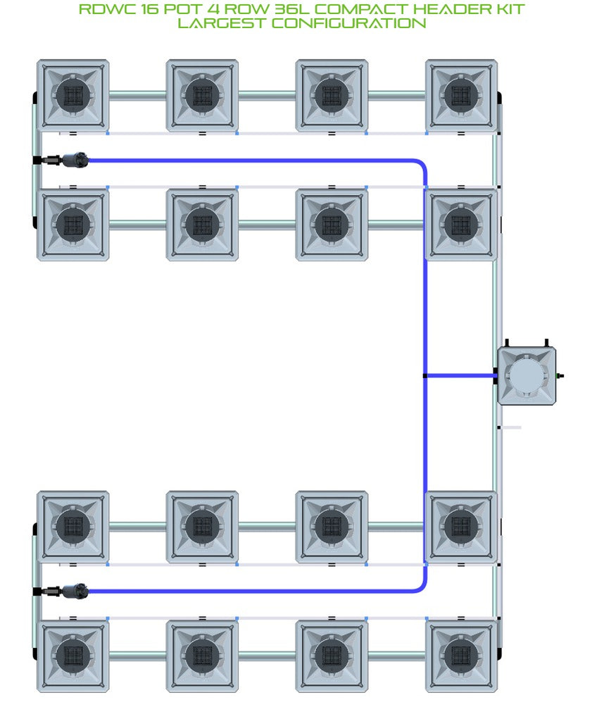 ALIEN Hydroponics RDWC 16 Pot 4 Row 36L Compact Header Kit product image 4