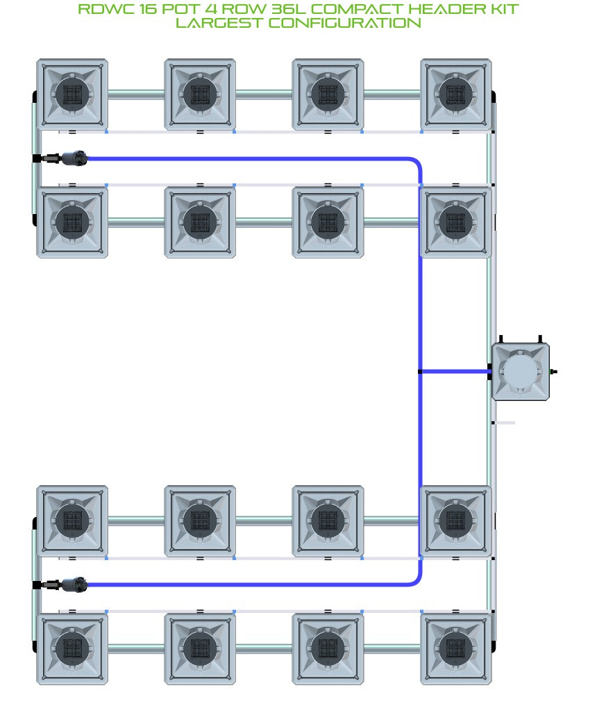 ALIEN Hydroponics RDWC 16 Pot 4 Row 36L Compact Header Kit product image 4