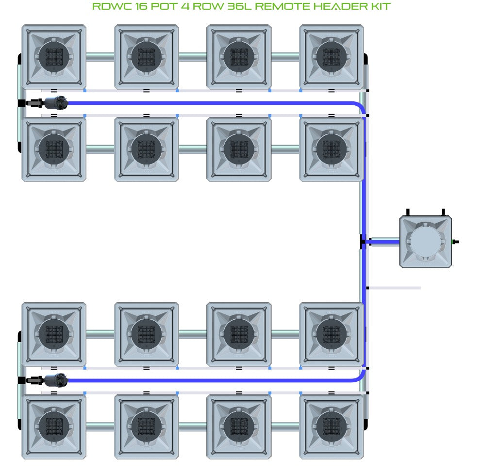 ALIEN Hydroponics RDWC 16 Pot 4 Row 36L Remote Header Kit product image 1