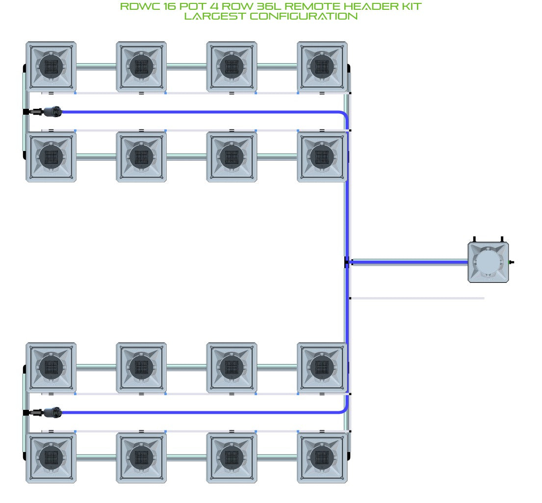 ALIEN Hydroponics RDWC 16 Pot 4 Row 36L Remote Header Kit product image 4