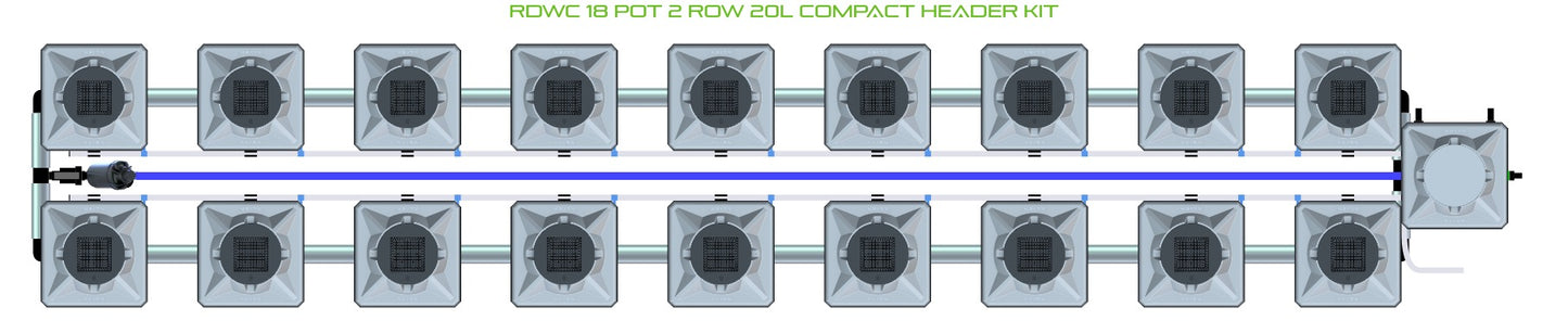 ALIEN Hydroponics RDWC 18 Pot 2 Row 20L Compact Header Kit product image 2