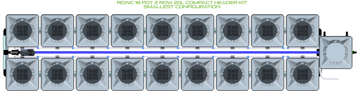 ALIEN Hydroponics RDWC 18 Pot 2 Row 20L Compact Header Kit product image 3