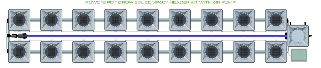 ALIEN Hydroponics RDWC 18 Pot 2 Row 20L Compact Header Kit with Air Pump product image 2