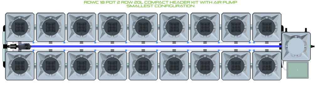 ALIEN Hydroponics RDWC 18 Pot 2 Row 20L Compact Header Kit with Air Pump product image 3