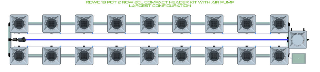 ALIEN Hydroponics RDWC 18 Pot 2 Row 20L Compact Header Kit with Air Pump product image 4