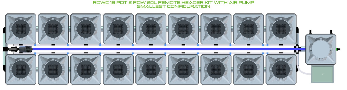 ALIEN Hydroponics RDWC 18 Pot 2 Row 20L Remote Header Kit with Air Pump product image 3