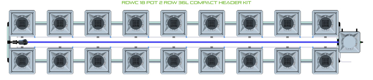 ALIEN Hydroponics RDWC 18 Pot 2 Row 36L Compact Header Kit product image 2