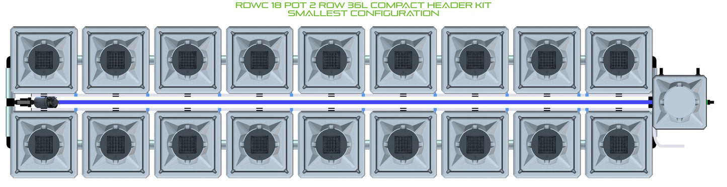 ALIEN Hydroponics RDWC 18 Pot 2 Row 36L Compact Header Kit product image 3