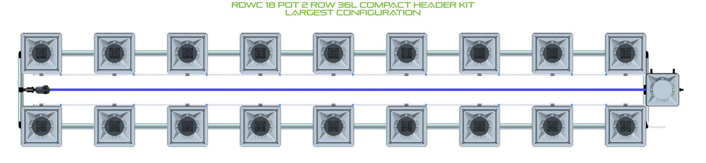 ALIEN Hydroponics RDWC 18 Pot 2 Row 36L Compact Header Kit product image 4