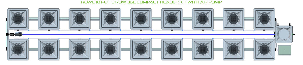 ALIEN Hydroponics RDWC 18 Pot 2 Row 36L Compact Header Kit with Air Pump product image 2