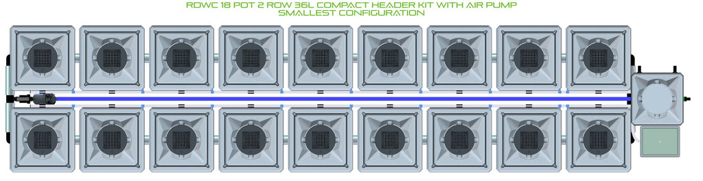 ALIEN Hydroponics RDWC 18 Pot 2 Row 36L Compact Header Kit with Air Pump product image 3