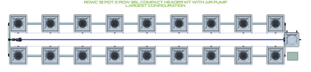 ALIEN Hydroponics RDWC 18 Pot 2 Row 36L Compact Header Kit with Air Pump product image 4