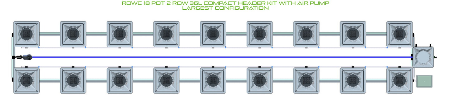 ALIEN Hydroponics RDWC 18 Pot 2 Row 36L Compact Header Kit with Air Pump product image 4