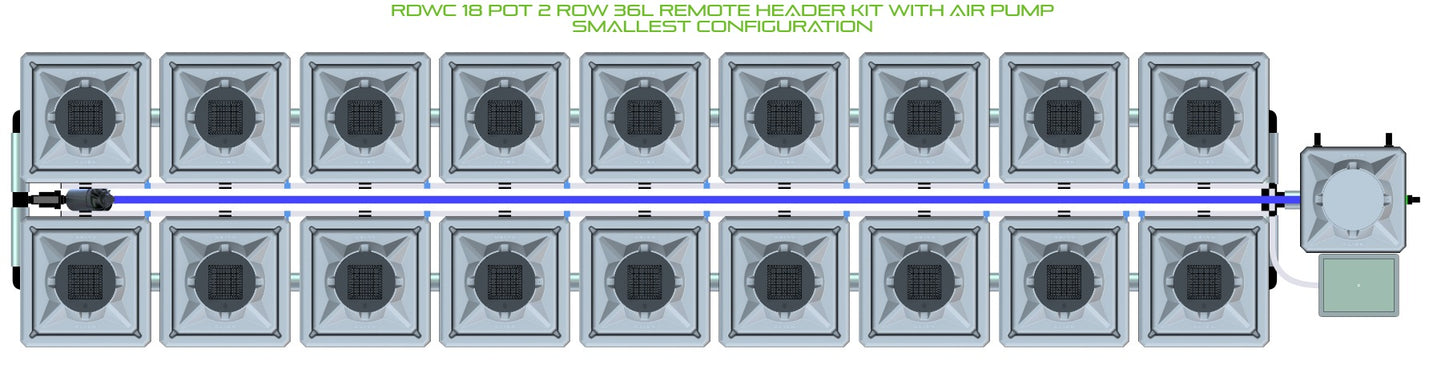 ALIEN Hydroponics RDWC 18 Pot 2 Row 36L Remote Header Kit with Air Pump product image 3