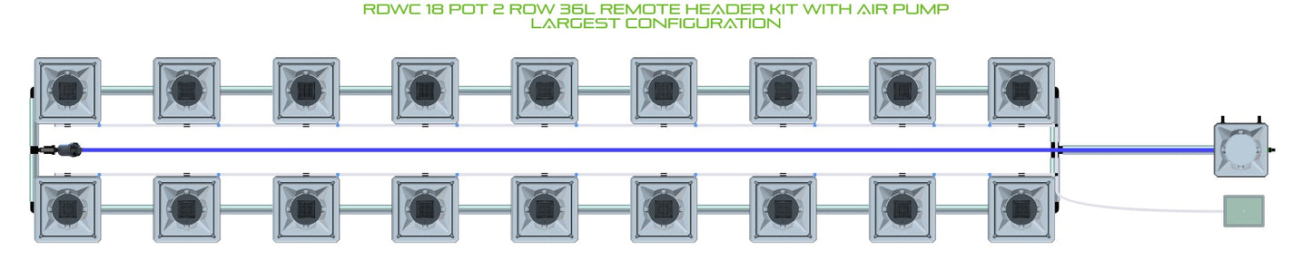 ALIEN Hydroponics RDWC 18 Pot 2 Row 36L Remote Header Kit with Air Pump product image 4