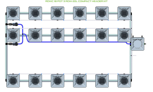 ALIEN Hydroponics RDWC 18 Pot 3 Row 20L Compact Header Kit product image 1