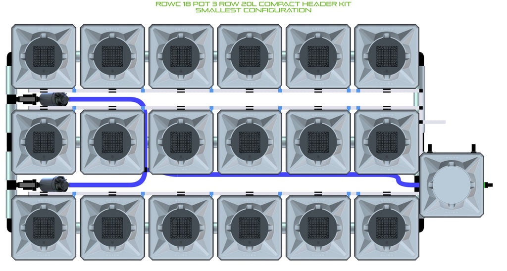 ALIEN Hydroponics RDWC 18 Pot 3 Row 20L Compact Header Kit product image 3
