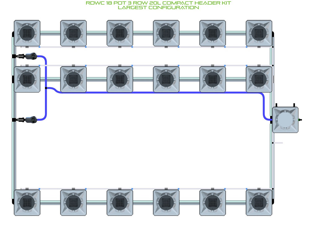 ALIEN Hydroponics RDWC 18 Pot 3 Row 20L Compact Header Kit product image 4