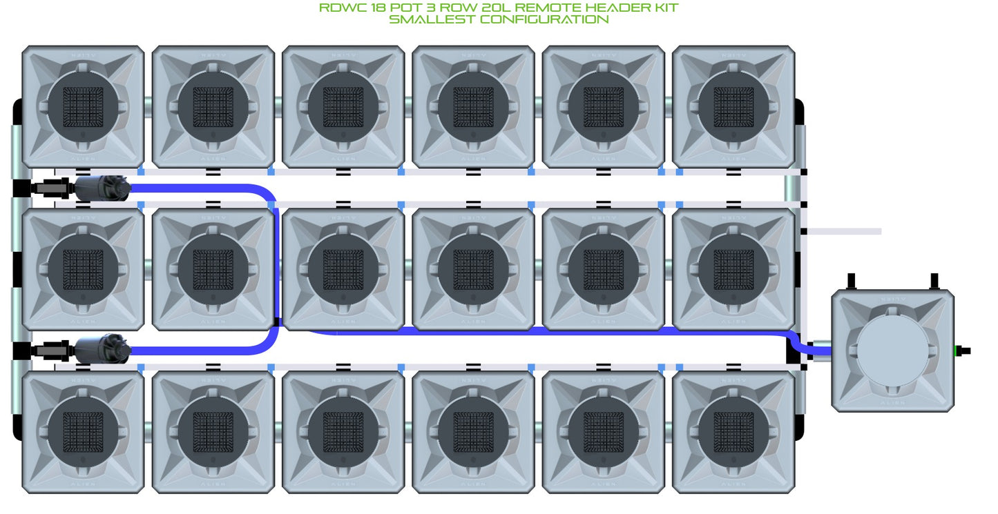 ALIEN Hydroponics RDWC 18 Pot 3 Row 20L Remote Header Kit product image 3