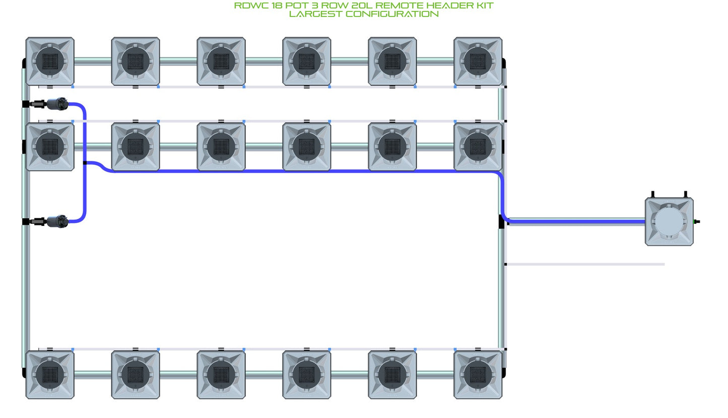 ALIEN Hydroponics RDWC 18 Pot 3 Row 20L Remote Header Kit product image 4