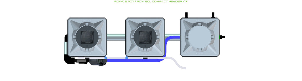 ALIEN Hydroponics RDWC 2 Pot 1 Row 20L Compact Header Kit product image 2