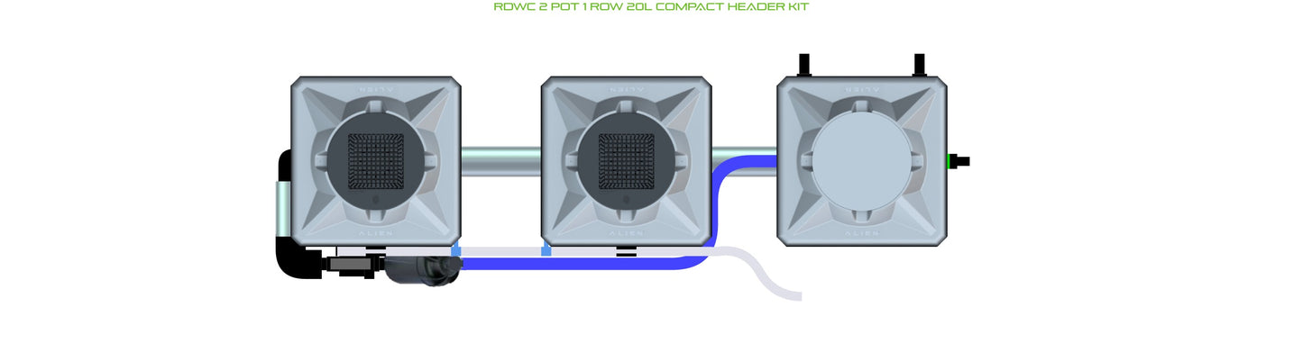 ALIEN Hydroponics RDWC 2 Pot 1 Row 20L Compact Header Kit product image 2