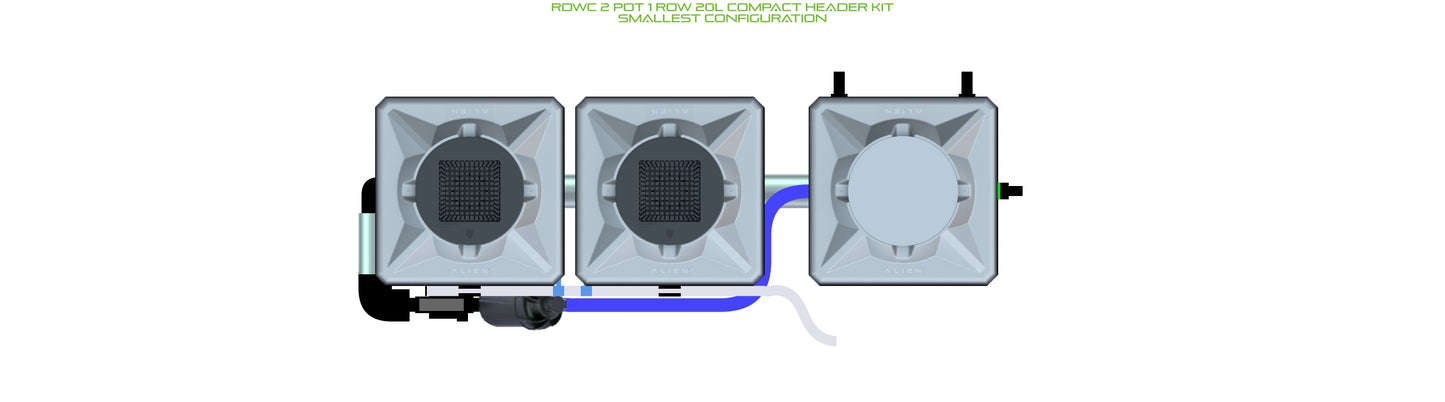 ALIEN Hydroponics RDWC 2 Pot 1 Row 20L Compact Header Kit product image 3