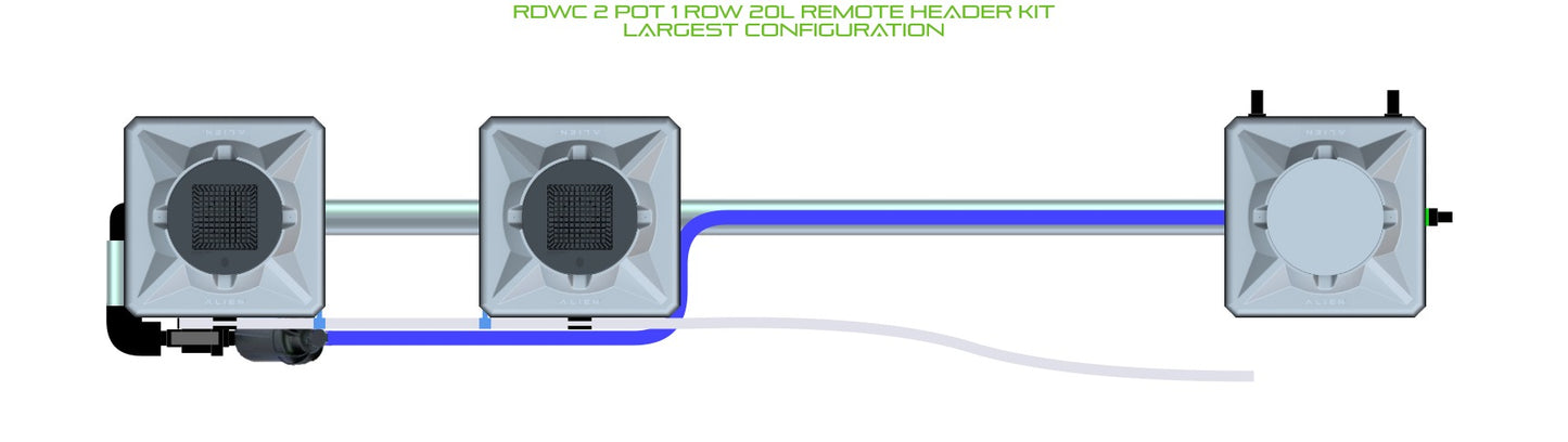 ALIEN Hydroponics RDWC 2 Pot 1 Row 20L Remote Header Kit product image 4