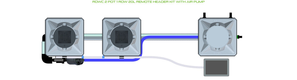 ALIEN Hydroponics RDWC 2 Pot 1 Row 20L Remote Header Kit with Air Pump product image 2