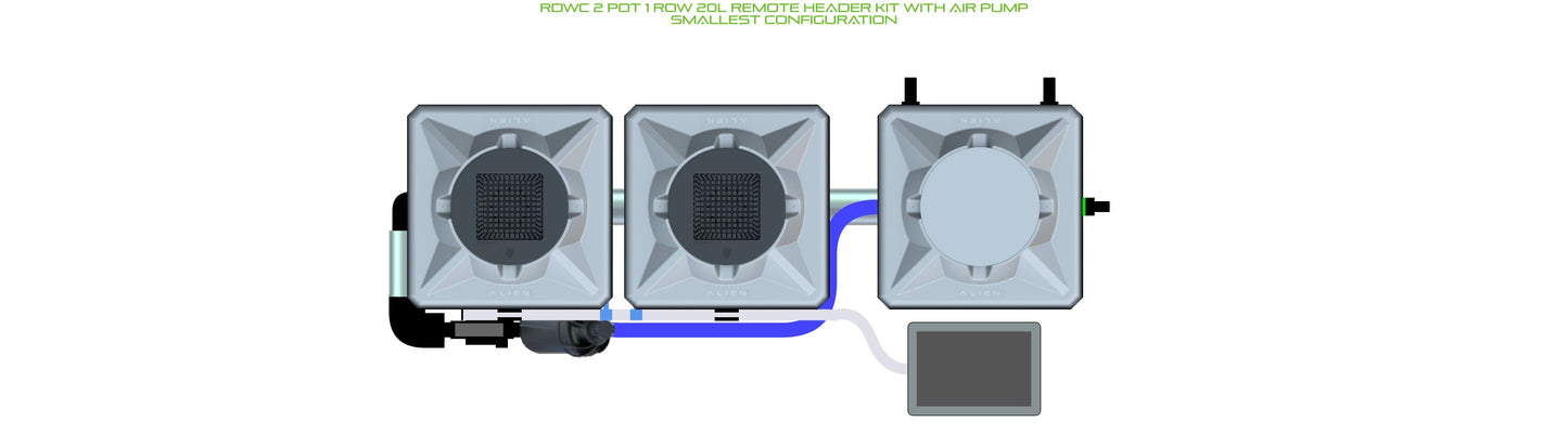 ALIEN Hydroponics RDWC 2 Pot 1 Row 20L Remote Header Kit with Air Pump product image 3
