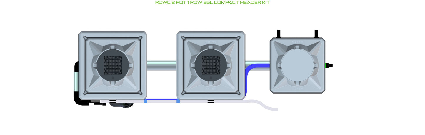 ALIEN Hydroponics RDWC 2 Pot 1 Row 36L Compact Header Kit product image 1