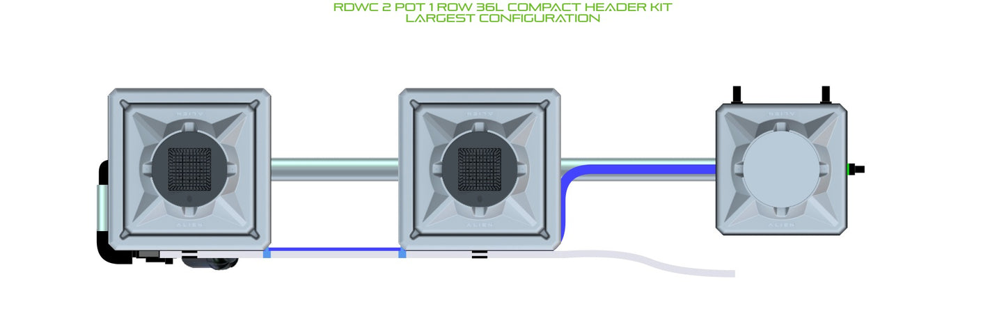 ALIEN Hydroponics RDWC 2 Pot 1 Row 36L Compact Header Kit product image 4
