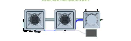 ALIEN Hydroponics RDWC 2 Pot 1 Row 36L Compact Header Kit with Air Pump product image 1
