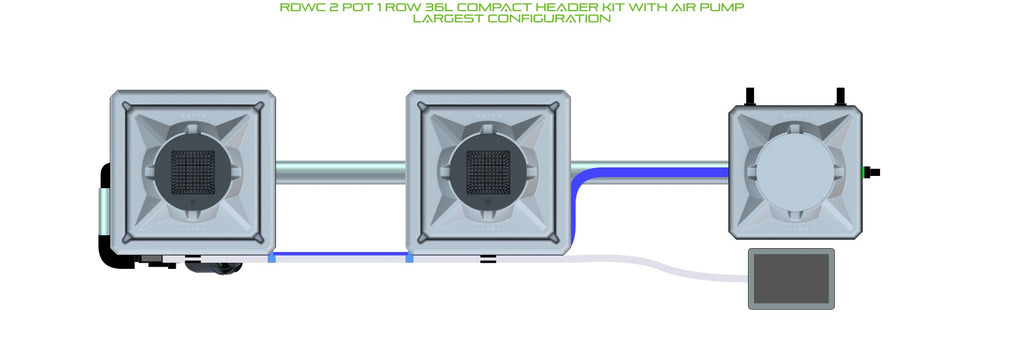 ALIEN Hydroponics RDWC 2 Pot 1 Row 36L Compact Header Kit with Air Pump product image 4
