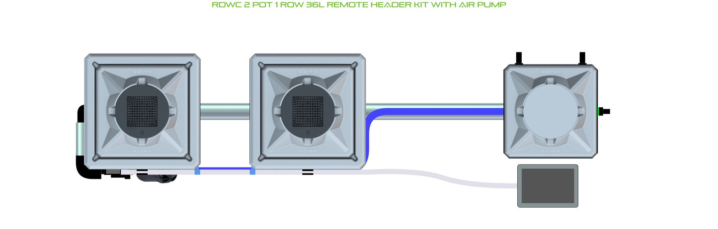 ALIEN Hydroponics RDWC 2 Pot 1 Row 36L Remote Header Kit with Air Pump product image 2