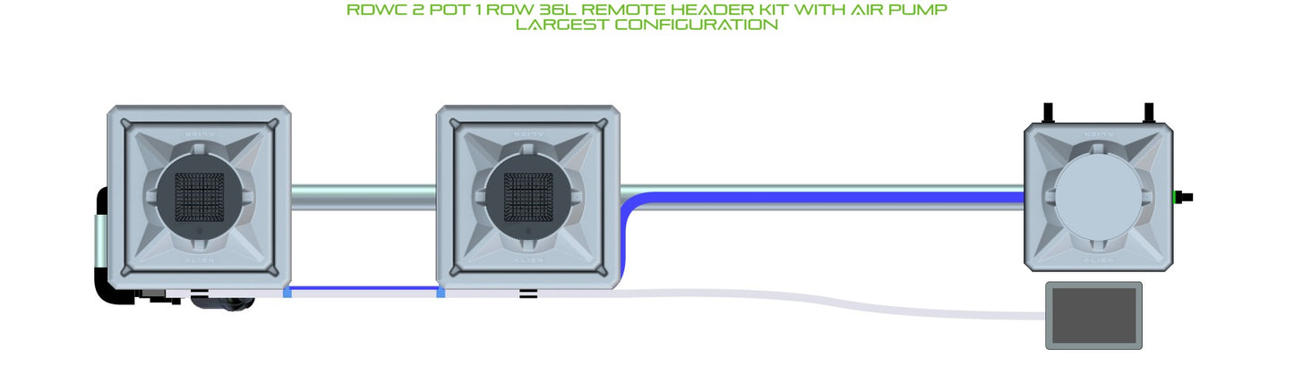ALIEN Hydroponics RDWC 2 Pot 1 Row 36L Remote Header Kit with Air Pump product image 4