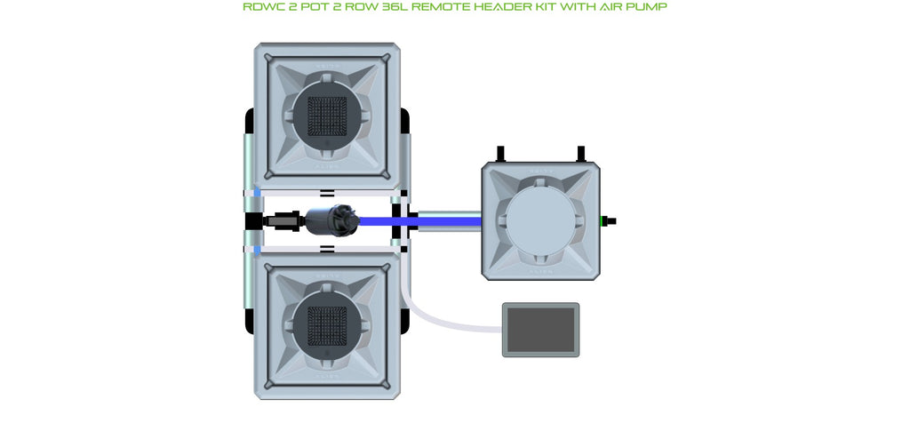 ALIEN Hydroponics RDWC 2 Pot 2 Row 36L Remote Header Kit with Air Pump product image 1