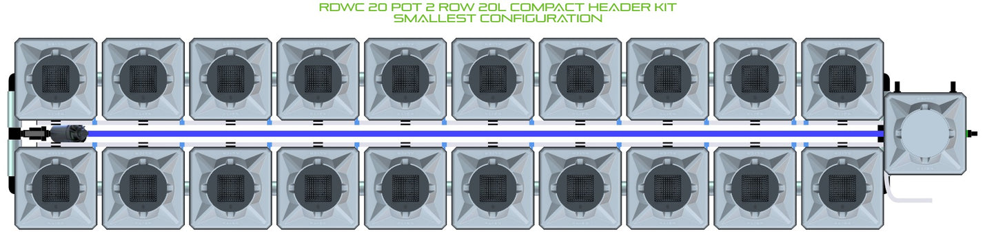 ALIEN Hydroponics RDWC 20 Pot 2 Row 20L Compact Header Kit product image 3