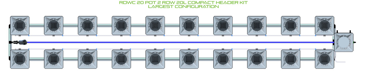 ALIEN Hydroponics RDWC 20 Pot 2 Row 20L Compact Header Kit product image 4
