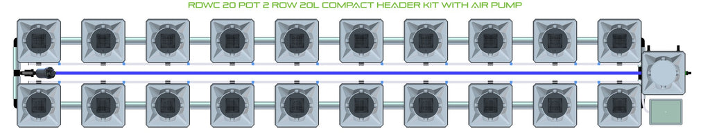 ALIEN Hydroponics RDWC 20 Pot 2 Row 20L Compact Header Kit with Air Pump product image 2